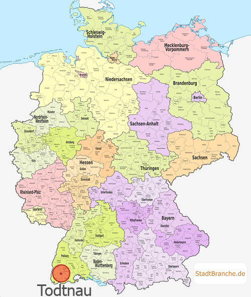 Todtnau Karte Landkreis Lörrach Baden-Württemberg