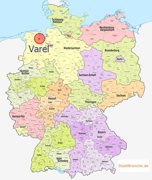 Varel Langendamm Karte Landkreis Friesland Niedersachsen