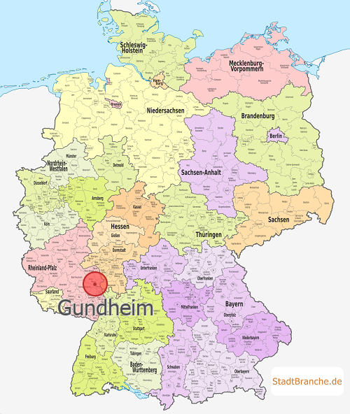 Gundheim Karte Landkreis Alzey-Worms Rheinland-Pfalz