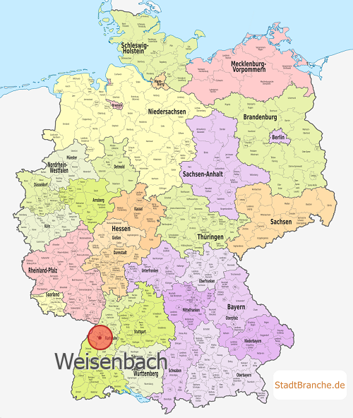 Weisenbach Karte Landkreis Rastatt Baden-Württemberg