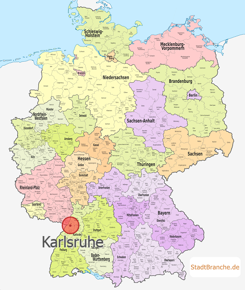 Karlsruhe Karte Kreisfreie Stadt Karlsruhe Baden-Württemberg