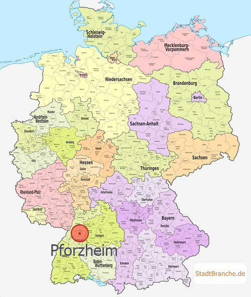 Pforzheim Karte Kreisfreie Stadt Pforzheim Baden-Württemberg