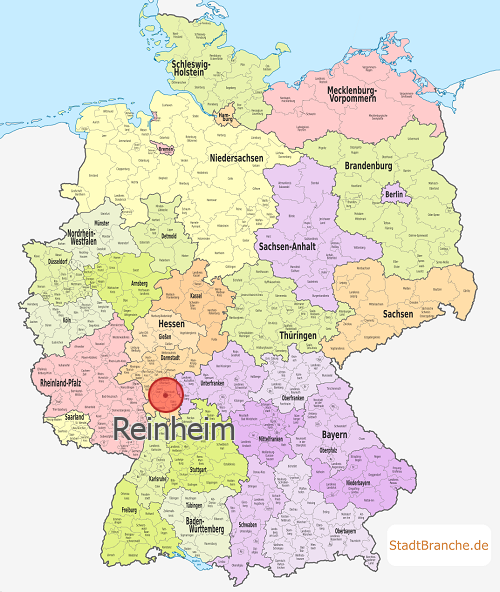 Reinheim Karte Landkreis Darmstadt-Dieburg Hessen