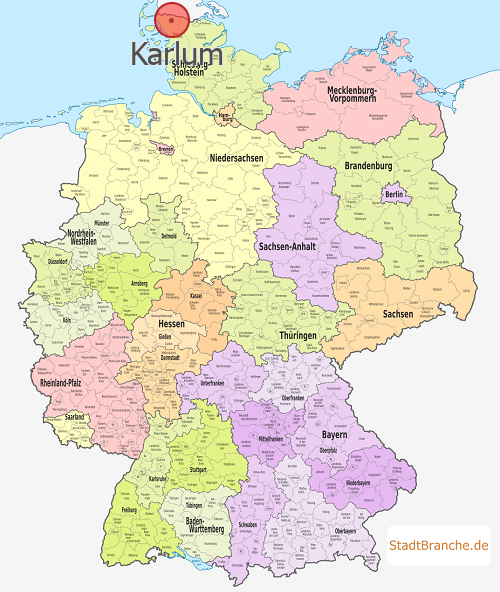 Karlum Karte Landkreis Nordfriesland Schleswig-Holstein