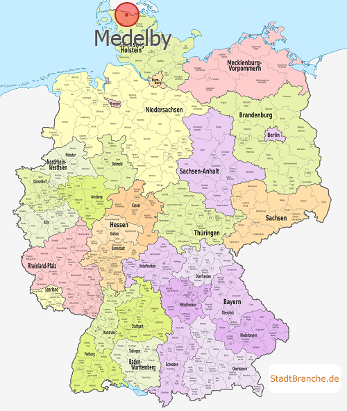 Medelby Karte Landkreis Schleswig-Flensburg Schleswig-Holstein