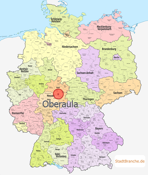 Oberaula Karte Schwalm-Eder-Kreis Hessen