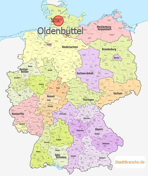 Oldenbüttel Karte Landkreis Rendsburg-Eckernförde Schleswig-Holstein
