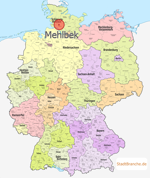 Mehlbek Karte Landkreis Steinburg Schleswig-Holstein