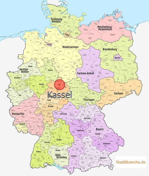 Kassel Landkarte Kassel Karte Kreisfreie Stadt Kassel Hessen