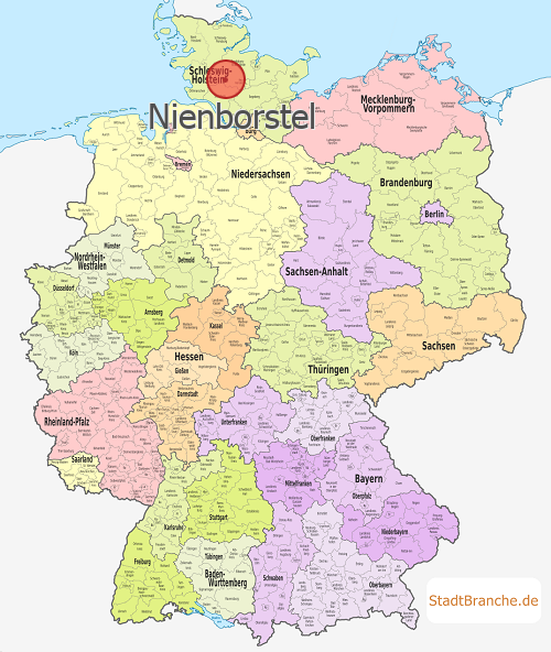 Nienborstel Karte Landkreis Rendsburg-Eckernförde Schleswig-Holstein