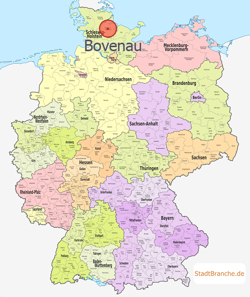 Bovenau Karte Landkreis Rendsburg-Eckernförde Schleswig-Holstein