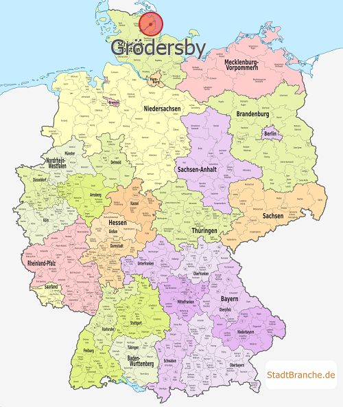 Grödersby Karte Landkreis Schleswig-Flensburg Schleswig-Holstein