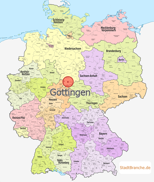 Göttingen Karte Landkreis Göttingen Niedersachsen