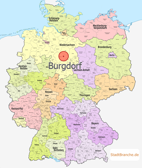 Burgdorf Karte Landkreis Region Hannover Niedersachsen