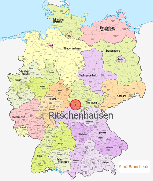 Ritschenhausen Karte Landkreis Schmalkalden-Meiningen Thüringen