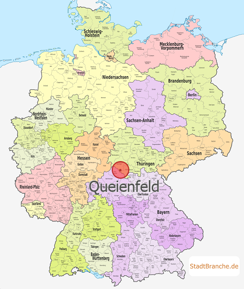Queienfeld Karte Landkreis Schmalkalden-Meiningen Thüringen