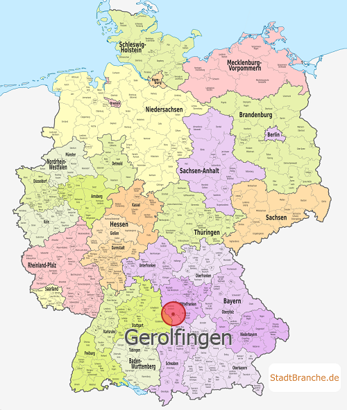 Gerolfingen Karte Landkreis Ansbach Bayern