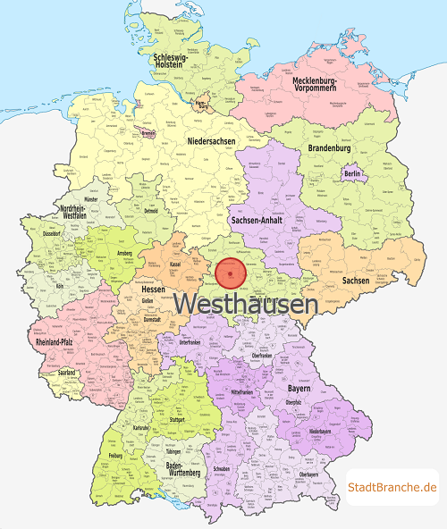 Westhausen Karte Landkreis Gotha Thüringen