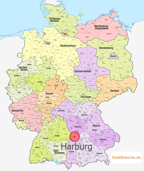 Harburg Karte Landkreis Donau-Ries Bayern