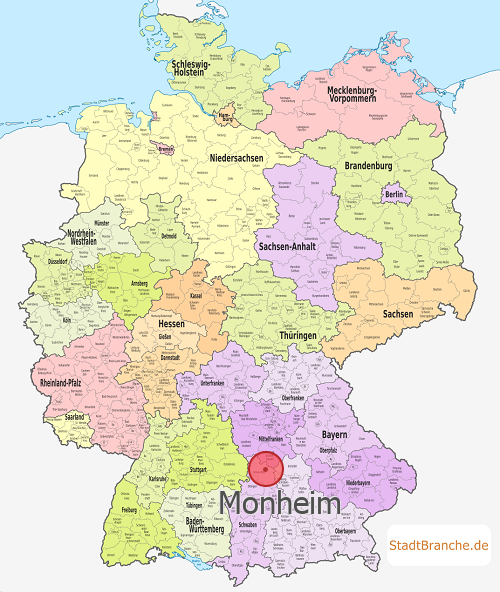 Monheim Karte Landkreis Donau-Ries Bayern