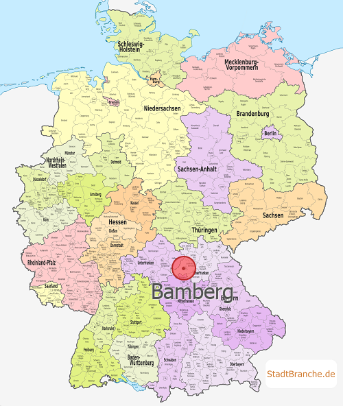 Bamberg Karte Kreisfreie Stadt Bamberg Bayern