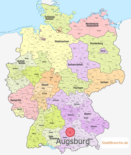 Augsburg Karte Kreisfreie Stadt Augsburg Bayern