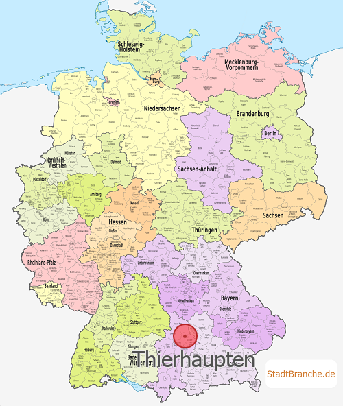Thierhaupten Karte Landkreis Augsburg Bayern