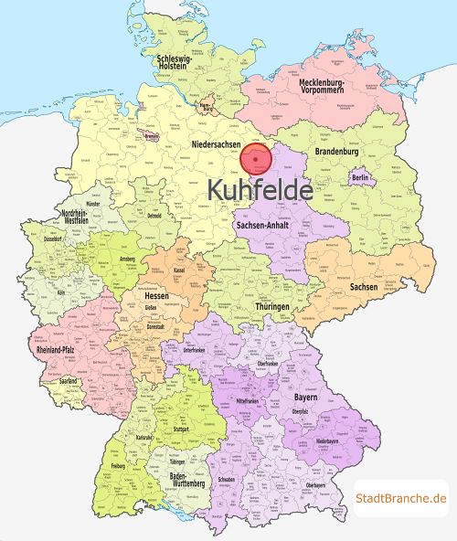 Kuhfelde Karte Altmarkkreis Salzwedel Sachsen-Anhalt