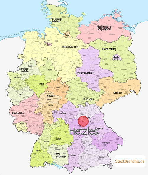 Hetzles Karte Landkreis Forchheim Bayern