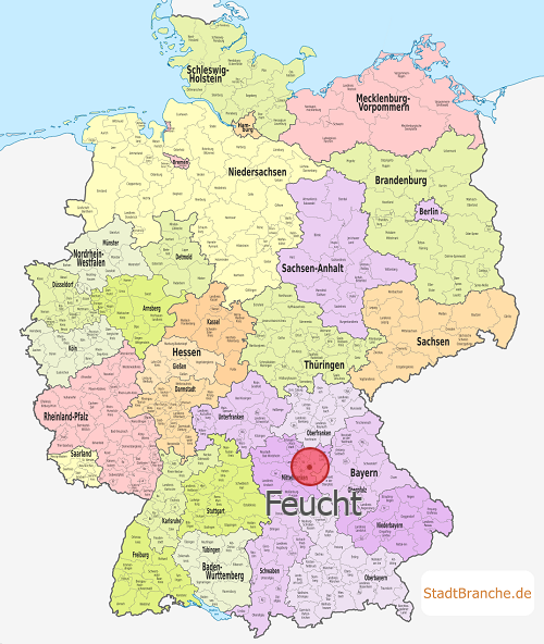 Feucht Karte Landkreis Nürnberger Land Bayern
