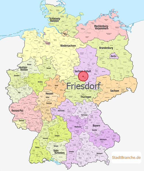 Friesdorf Karte Landkreis Mansfelder Land Sachsen-Anhalt