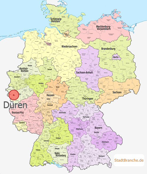 Düren Karte Landkreis Düren Nordrhein-Westfalen