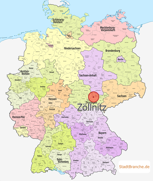 Zöllnitz Karte Saale-Holzland-Kreis Thüringen
