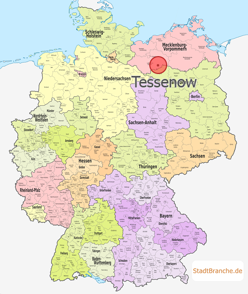 Tessenow Karte Landkreis Parchim Mecklenburg-Vorpommern