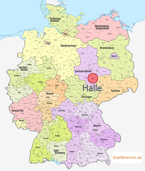 Halle Karte Kreisfreie Stadt Halle Sachsen-Anhalt