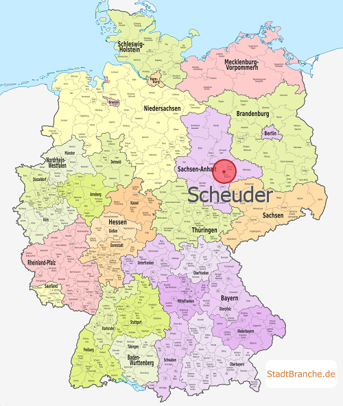 Scheuder Karte Landkreis Köthen Sachsen-Anhalt