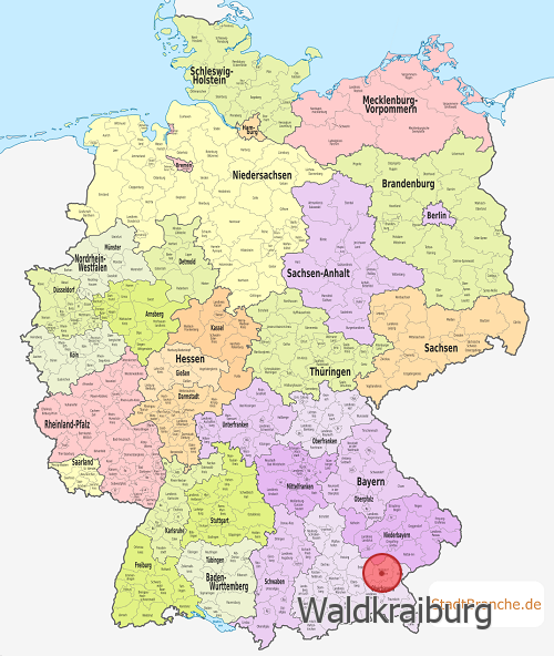 Waldkraiburg Karte Landkreis Mühldorf am Inn Bayern
