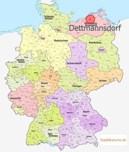 Dettmannsdorf Karte Landkreis Nordvorpommern Mecklenburg-Vorpommern