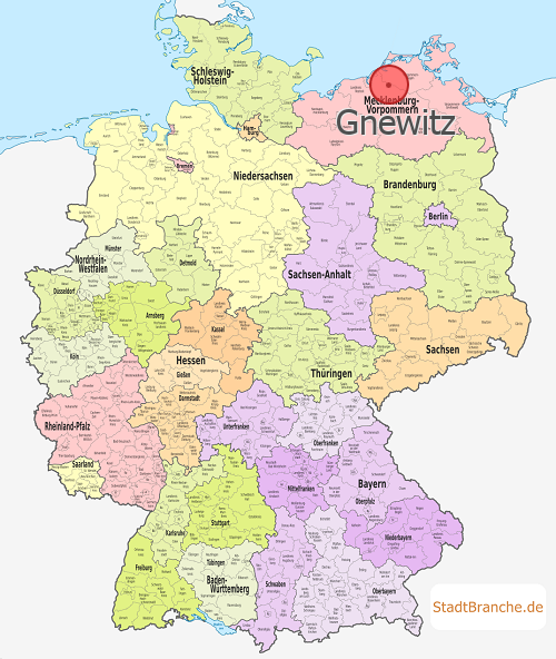 Gnewitz Karte Landkreis Bad Doberan Mecklenburg-Vorpommern