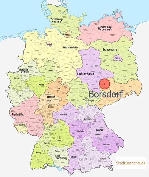 Borsdorf Karte Muldentalkreis Sachsen