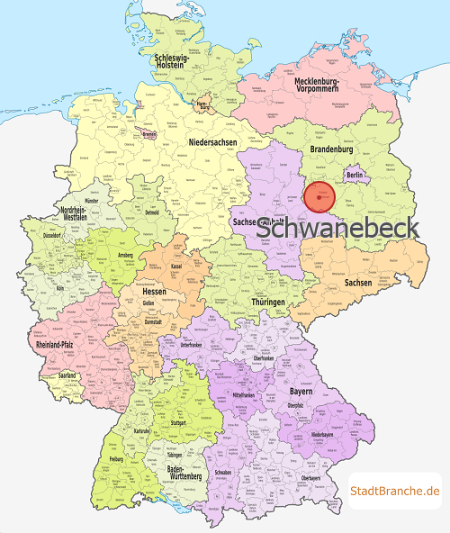 Schwanebeck Karte Landkreis Potsdam-Mittelmark Brandenburg