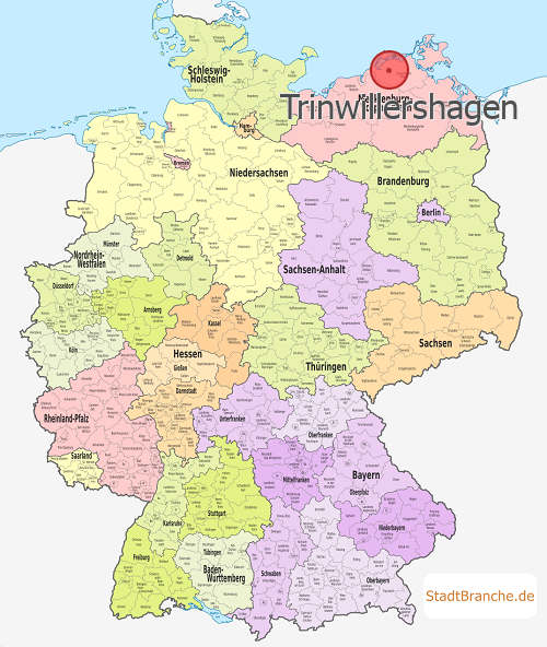 Trinwillershagen Karte Landkreis Nordvorpommern Mecklenburg-Vorpommern