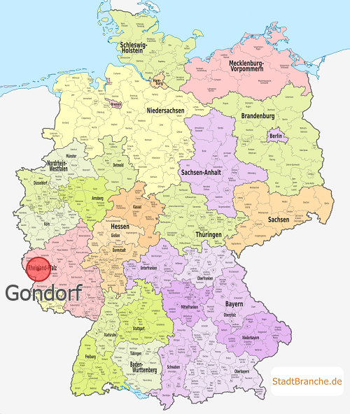 Gondorf Karte Landkreis Bitburg-Prüm Rheinland-Pfalz
