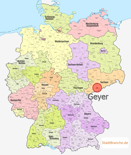 Geyer Karte Landkreis Annaberg Sachsen