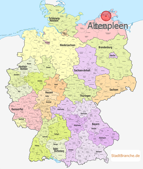 Altenpleen Karte Landkreis Nordvorpommern Mecklenburg-Vorpommern