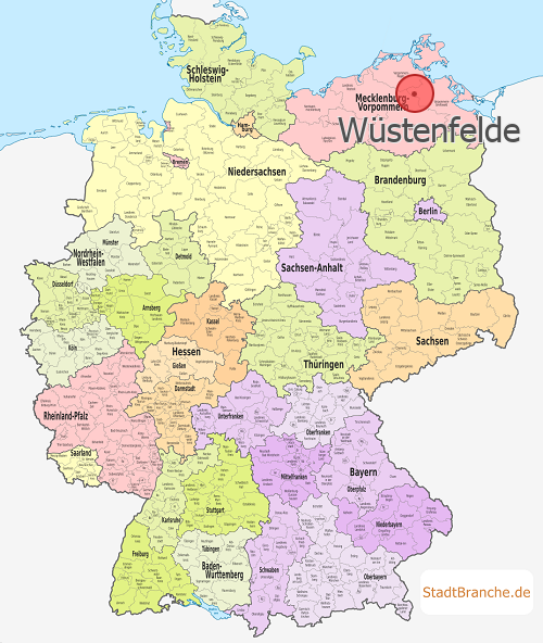 Wüstenfelde Karte Landkreis Demmin Mecklenburg-Vorpommern