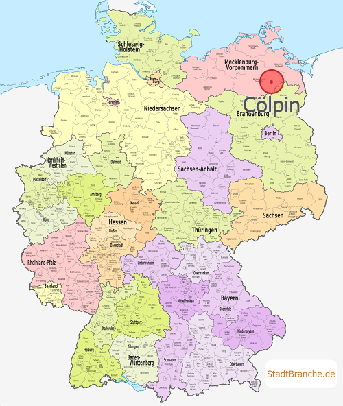 Cölpin Karte Landkreis Mecklenburg-Strelitz Mecklenburg-Vorpommern