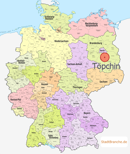 Töpchin Karte Landkreis Dahme-Spreewald Brandenburg