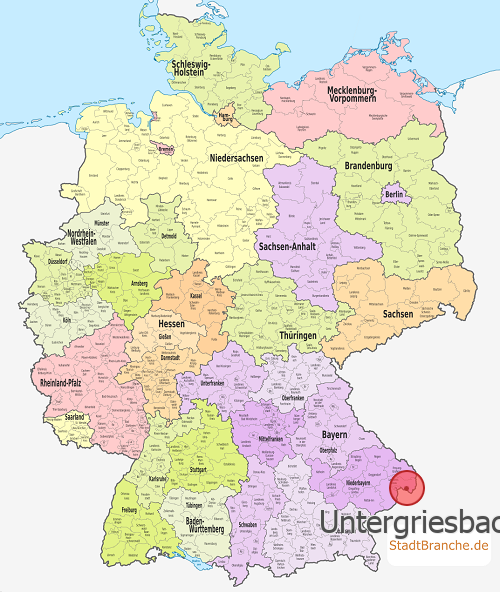 Untergriesbach Karte Landkreis Passau Bayern