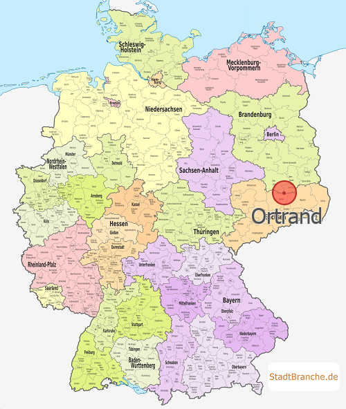 Ortrand Karte Landkreis Oberspreewald-Lausitz Brandenburg